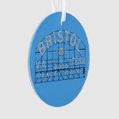 Bristol Slogan Sign auf blau Ornament (Vorderseite)