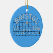 Bristol Slogan Sign Blue Keramik Ornament (Rechts)