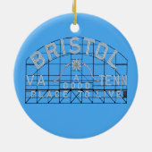 Bristol Slogan Sign Blue Keramik Ornament (Hinten)