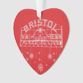 Bristol Slogan Sign Red Christmas Herz Ornament (Vorderseite)