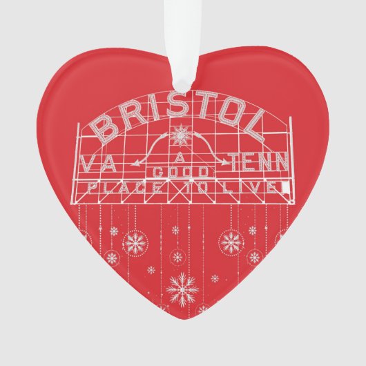 Bristol Slogan Sign Red Christmas Herz Ornament (Vorderseite)