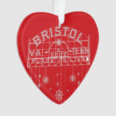 Bristol Slogan Sign Red Christmas Herz Ornament (Vorderseite)
