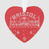 Bristol Slogan Sign Red Christmas Herz Ornament (Rückseite)