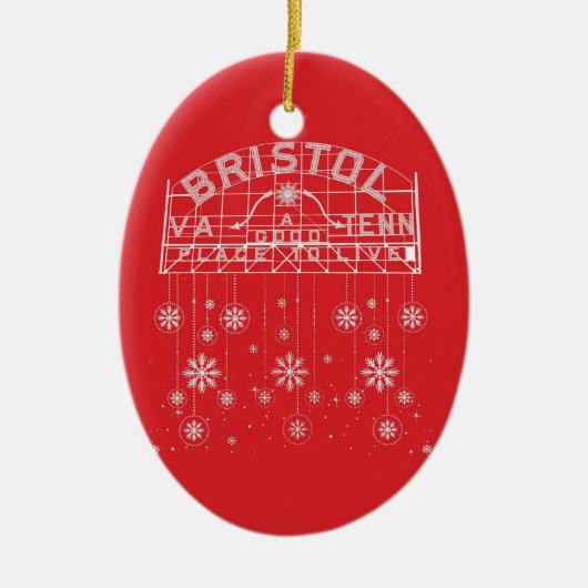 Bristol Slogan Sign Red Christmas Keramik Ornament (Vorne)