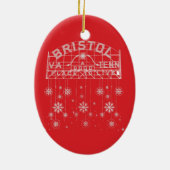 Bristol Slogan Sign Red Christmas Keramik Ornament (Hinten)