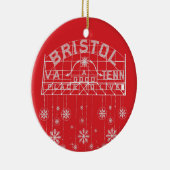 Bristol Slogan Sign Roter Weihnachtskreis Keramik Ornament (Rechts)