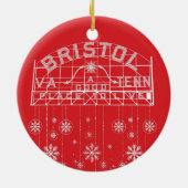 Bristol Slogan Sign Roter Weihnachtskreis Keramik Ornament (Hinten)
