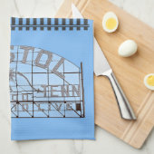 Bristol Slogan Sign with Tracks on Blue Geschirrtuch (Viertel Falte)