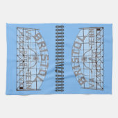 Bristol Slogan Sign with Tracks on Blue Geschirrtuch (Horizontal)