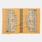 Bristol Slogan Sign with Tracks on Orange Geschirrtuch (Horizontal)