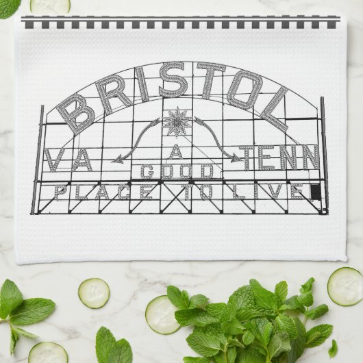 Bristol Slogan Zeichen mit Spuren auf weiß Geschirrtuch (Gefaltet)