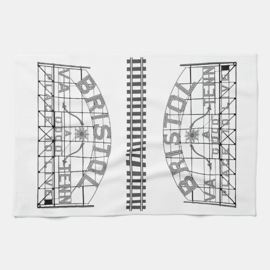 Bristol Slogan Zeichen mit Spuren auf weiß Geschirrtuch (Horizontal)