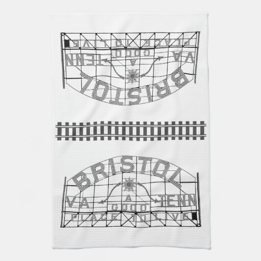 Bristol Slogan Zeichen mit Spuren auf weiß Geschirrtuch (Vertikal)