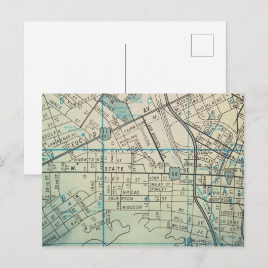 Bristol, TN Vintage Karte (Vorne/Hinten)