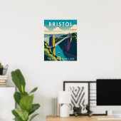  Bristol UK Clifton Suspension Bridge Retro Custom Poster (Heimbüro)