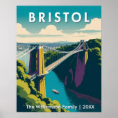  Bristol UK Clifton Suspension Bridge Retro Custom Poster (Vorne)
