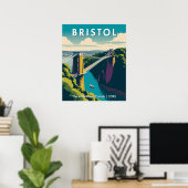 Bristol UK Clifton Suspension Bridge Retro Travel Poster (Heimbüro)