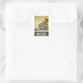 Bristol - UK - Vintage Travel Quadratischer Aufkleber (Tasche)