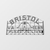 Bristol VA TN Slogan-Vorzeichenklammer Fensteraufkleber (Blatt)