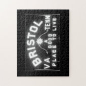 Bristol VA TN Zeichen in der Nacht Puzzle (Vertikal)