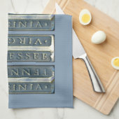 Bristol Virginia Tennessee Marker blau Geschirrtuch (Viertel Falte)