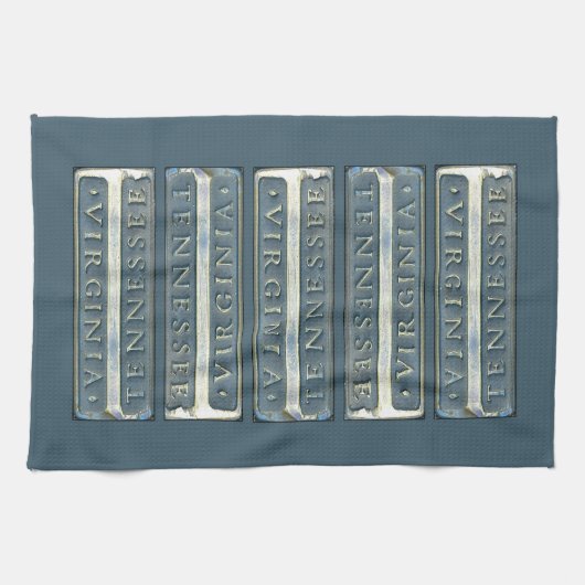 Bristol Virginia Tennessee Marker blau grau Geschirrtuch (Horizontal)