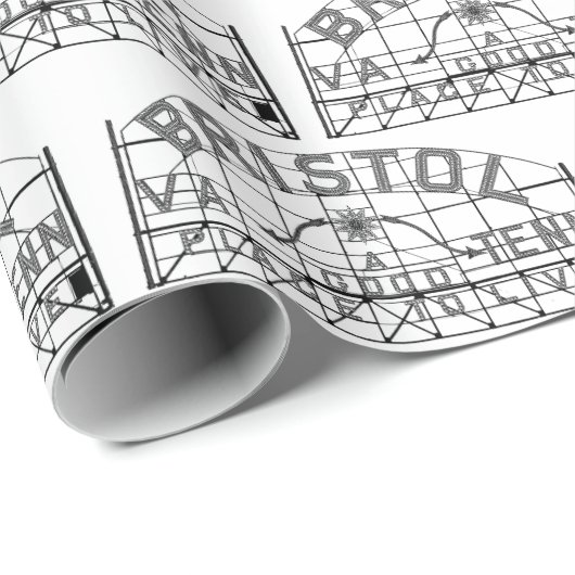 Bristol Virginia Tennessee Slogan Sign Geschenkpapier (Rolleneckpunkt)