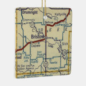 Bristow Oklahoma Retro Map Keramikornament (Rechts)