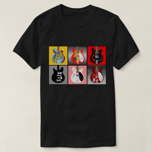 Brit Pop Art Mod Modvate Elektrogitarren T-Shirt (Design vorne)