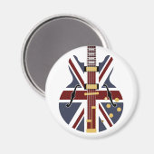 Brit Pop Mod Union Jack Guitar Magnet (Vorderseite/Rückseite)