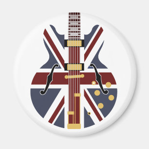Brit Pop Mod Union Jack Guitar Magnet