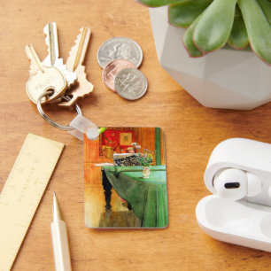 Brita am Klavier von Carl Larsson, Vintage-Kunst Schlüsselanhänger