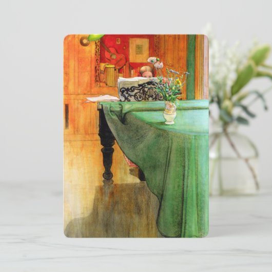 Brita am Piano von Carl Larsson, Music Erwägungsgr Einladung (Stehend Vorderseite)