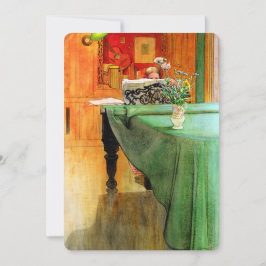 Brita am Piano von Carl Larsson, Music Erwägungsgr Einladung (Vorderseite)