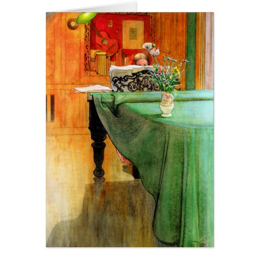 Brita am Piano von Carl Larsson, Vintag Art (Vorne)