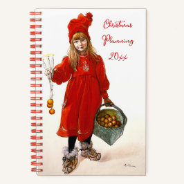 Brita as Iduna Carl Larsson Vintag Art Christmas Notizblock