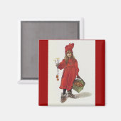 Brita (Iduna) mit Kerzen und Apfelkorb Magnet (Vorderseite/Rückseite)