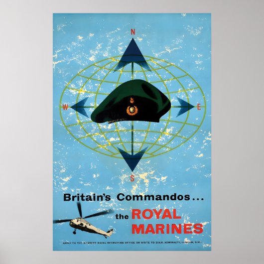 Britain's Commandos The Royal Marines Propaganda Poster (Vorne)