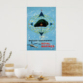 Britain's Commandos The Royal Marines Propaganda Poster (Küche)