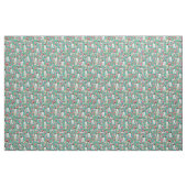 britanischer Spaniel Hund Vintage Flora Türkis Stoff (Fat Quarter (45,7 x 55,9 cm))