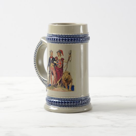 Britannia und Uncle Sam Bierglas (Vorderseite Links)