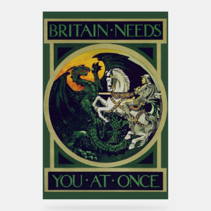 Britannien Braucht Euch Jetzt – St. George Vintage Acrylschild