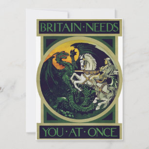 Britannien braucht Euch sofort – St. George Vintag Dankeskarte