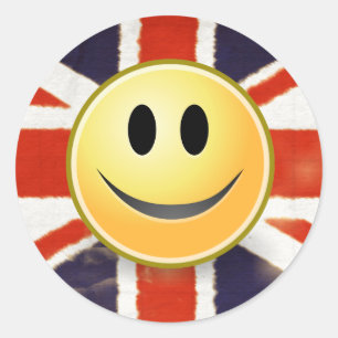 Britannien-Flagge-Gesichtsaufkleber Runder Aufkleber