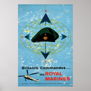 Britanniens Kommandos Die Royal Marines Propaganda Poster