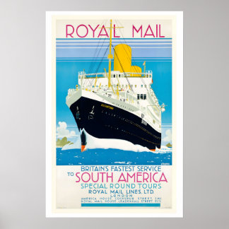 Britanniens schnellster Service nach Südamerika Vi Poster