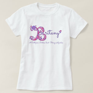 Britany girls B name bedeutet monogramm-Shirt T-Shirt