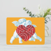 Brite Cupid XOXO Valentine Card. Ankündigung (Stehend Vorderseite)