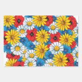Brite Floral Wrapping Paper Flat Sheet Set 3 Geschenkpapier Set (Vorderseite 2)