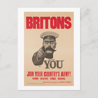 Brite-Lord Kitchener Wants You WWI Propaganda Postkarte